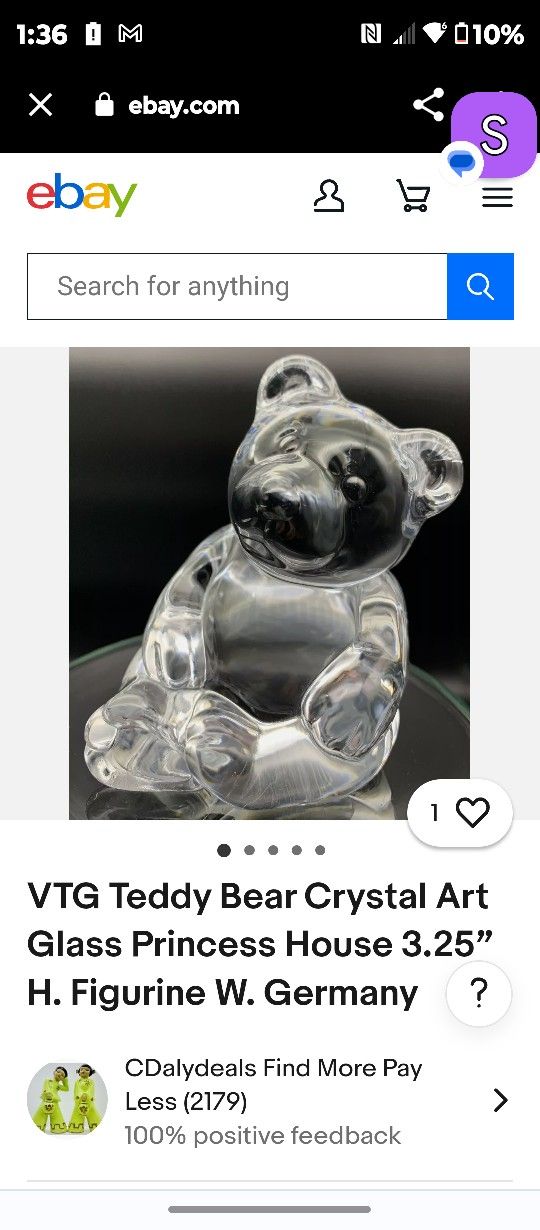Vintage Lead Crystal "Pets" Paperweight