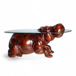 wooden Hippo table with unique design (47”)