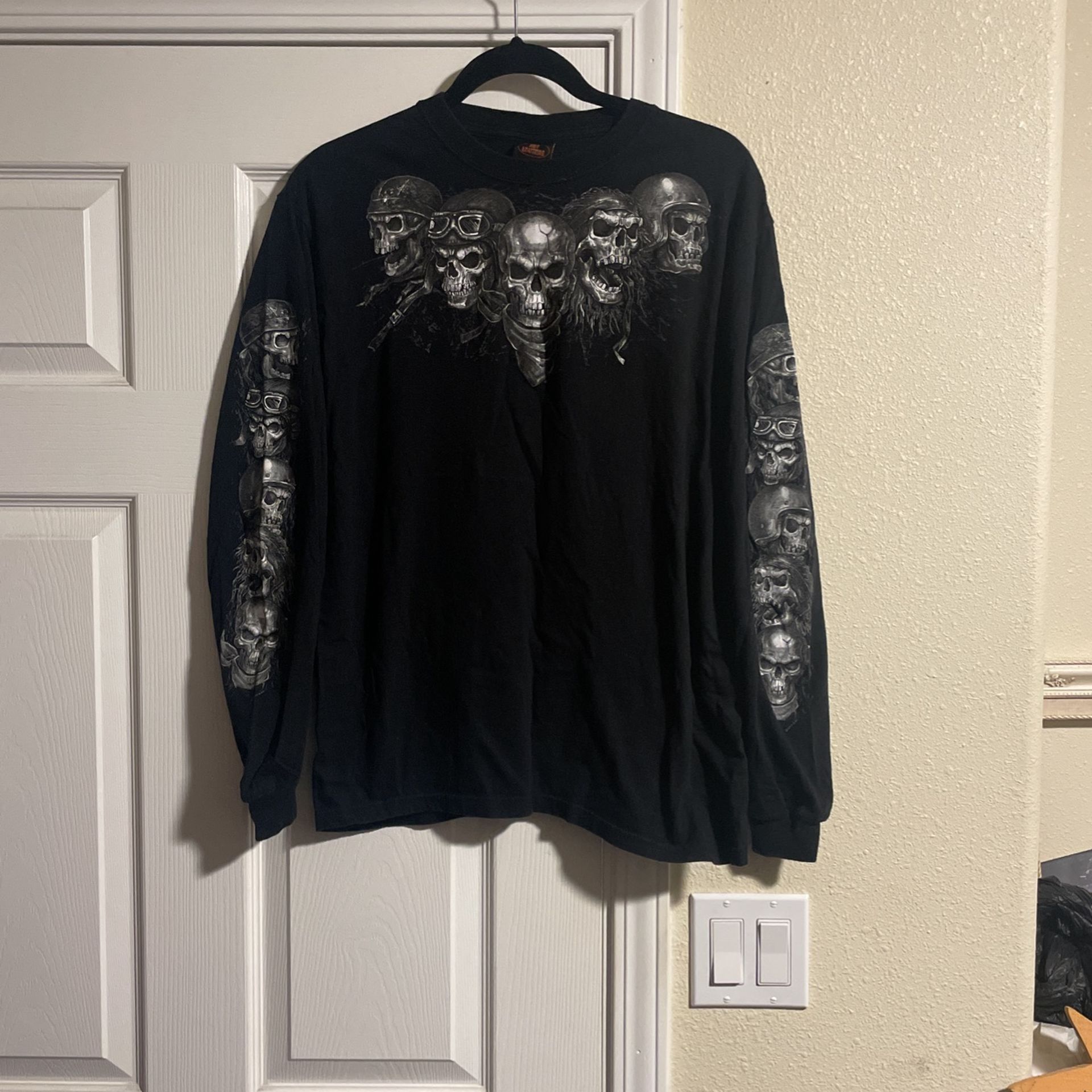 Size Medium Long Sleeve Skeletons T-Shirt.