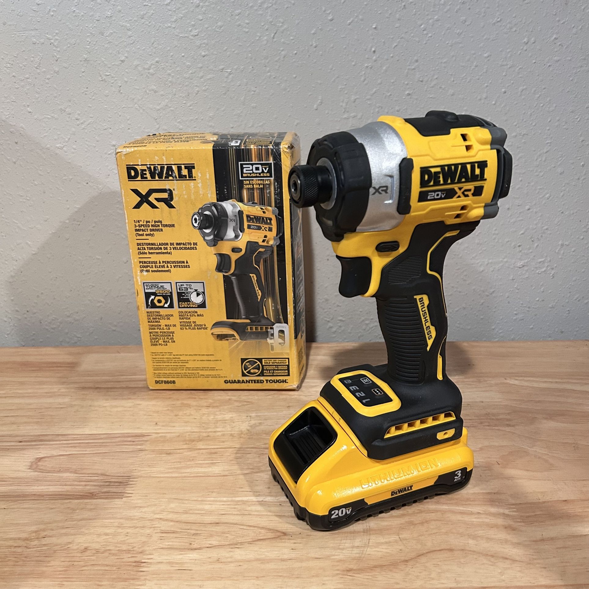 Dewalt 20v MAX XR Brushless 1/4 in. 3-Speed High Torque Impact/Driver (Tool only)