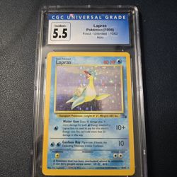 1999 Pokemon Fossil Unlimited Lapras Holo 10/62 Rare CGC Graded 