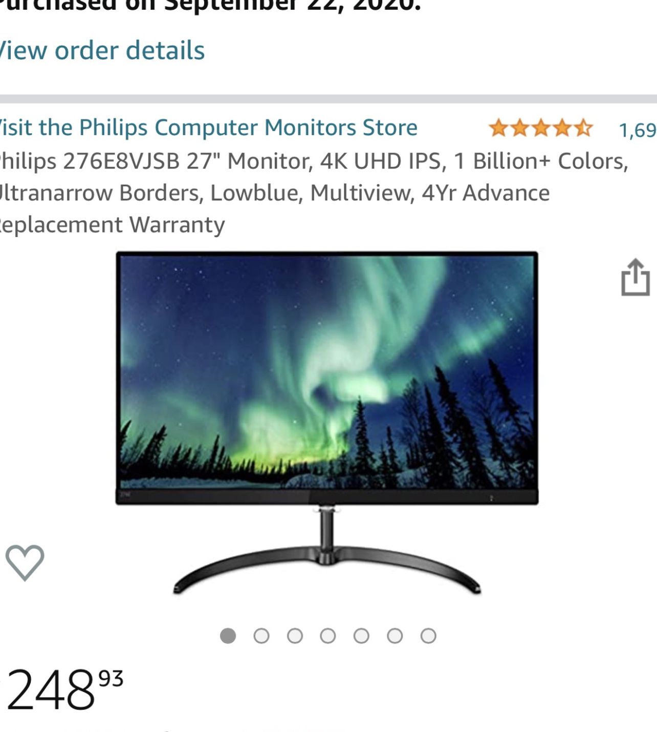 Philips 4K UHD monitor 27 Inch 4 Months Old (4 Years Warranty)