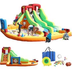 Double Water Slide Inflatable Bounce House