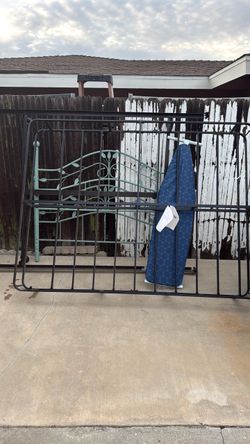 Metal Bed Frame with Decorative Headboard