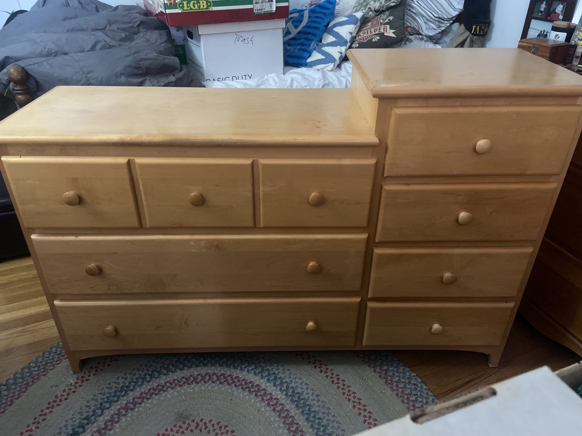 Solid Maple Dresser/ Changing Table Combo