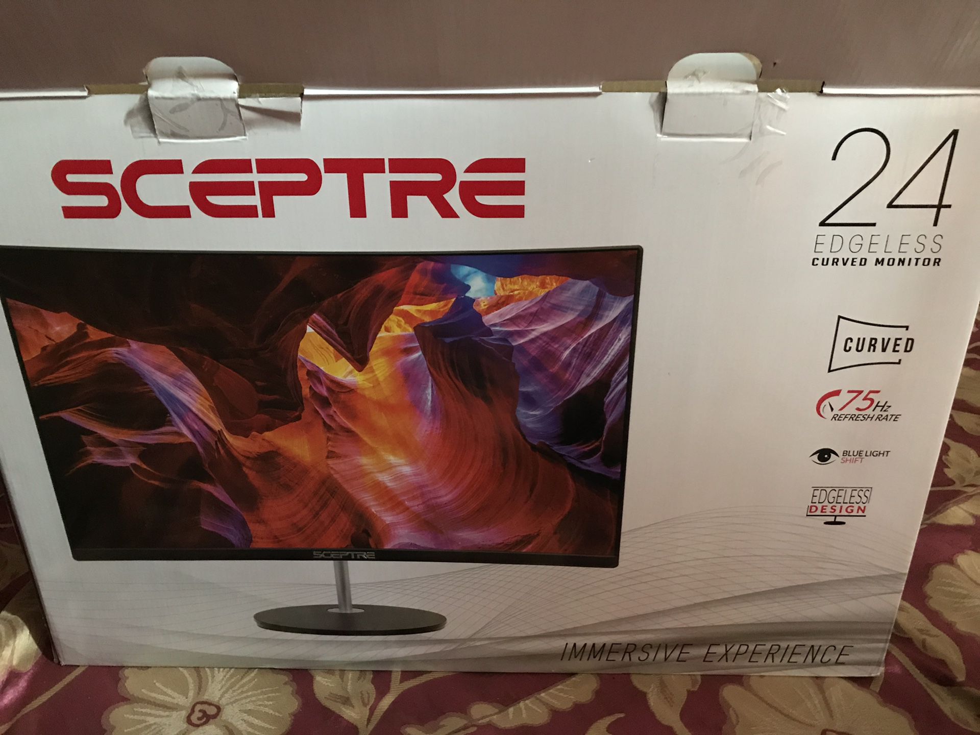 Gaming curved monitor 75 hertz 24 inch