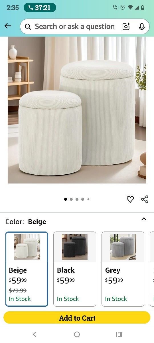 Beige Ottoman (2 Piece)