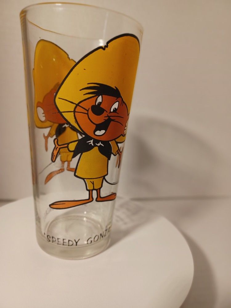 Vintage 1973 Pepsi Looney Tunes Glass Speedy Gonzales