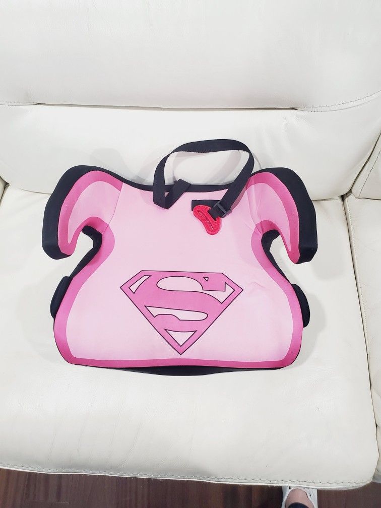 Supergirl Backless Booster Car Seat Carseat. 40-100 Lbs.