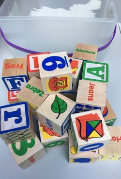 Wooden Blocks 6 Sided Graphics 27 pcs