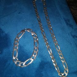 Big Set .925.braclet. Necklace..21 In.  