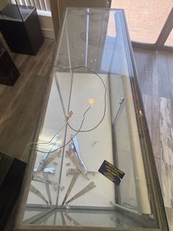 3 glass display with metal borders(negotiable)