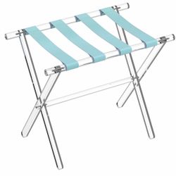 Acrylic Folding Luggage Rack with Aqua Straps