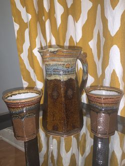 Rustic stoneware glasses