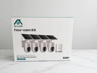SOLIOM 5MP Solar Security Cameras 4 Cam Kit