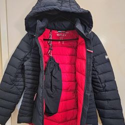 Tommy Hilfiger Men's TH Flex Quilted Puffer Hooded Jacket Size (M) NEW