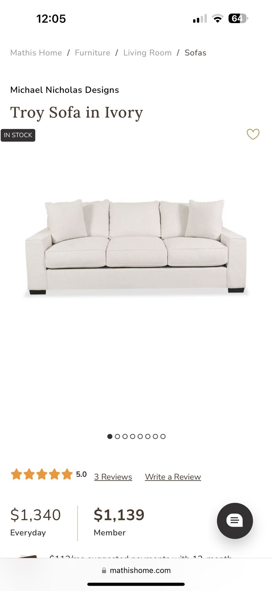 Troy Ivory Sofa And Loveseat