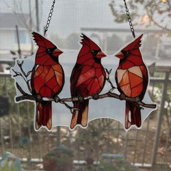 Plastic Hanging Red Cardinals