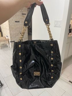 Michael Kors Black Patent Leather Tote Bag