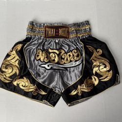 Muay Thai Boxing Shorts Silver
