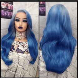 Human Hair Blended Lace Front Wig 