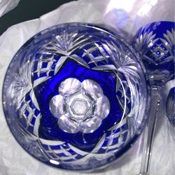 3 Crystal Wine Glasses 