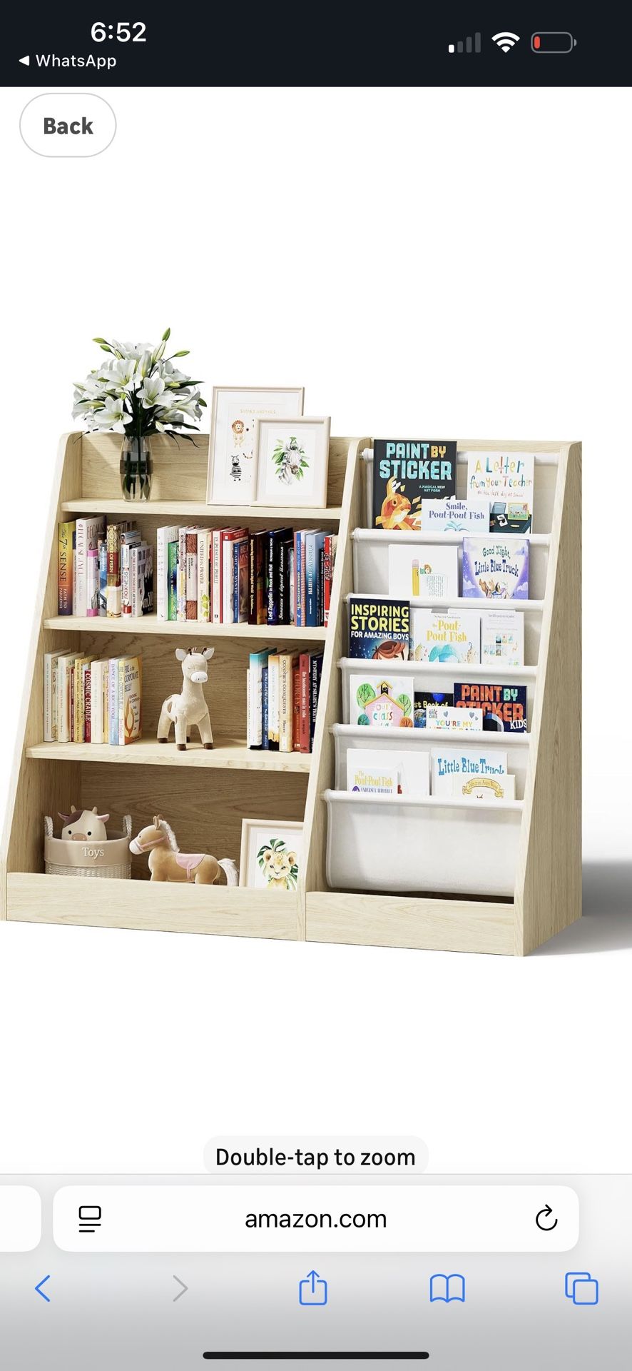 Kids Wooden Bookshelf