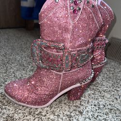 Pink Sparkle Boots size 7