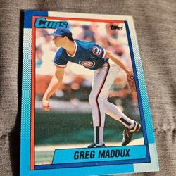 Greg Maddux 1990 Topps TIFFANY Glossy Card #715 Chicago Cubs HOF Rare!