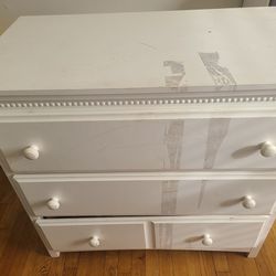 Kids Dresser- White 3 Drawers
