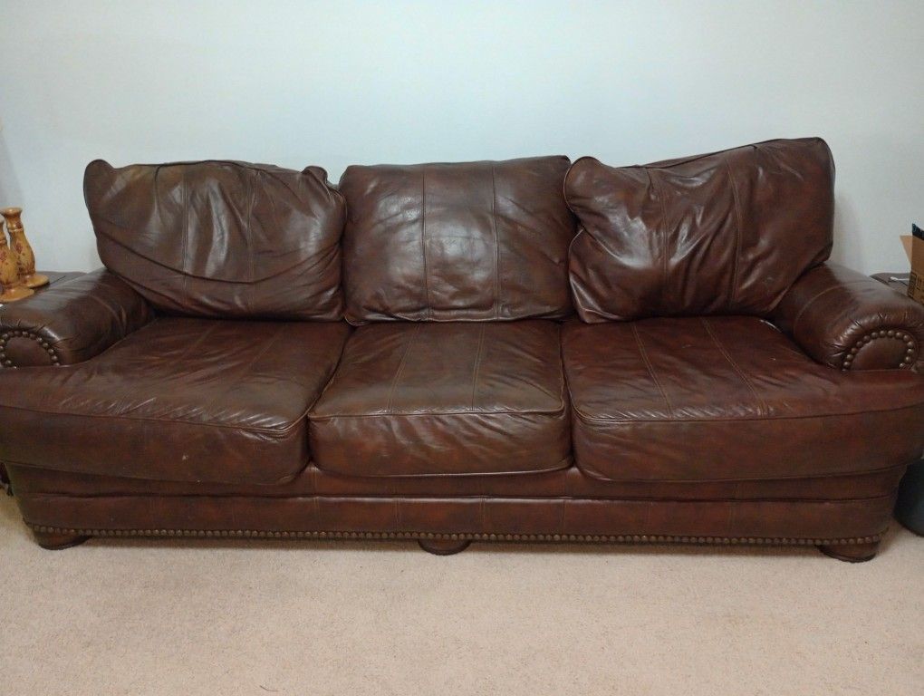 Brown Leather Sofa