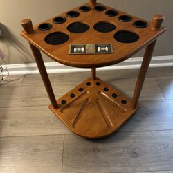 Billiards Pool Stick Holder - Cue Rack Only - Wood Stand Holds 8 Billiard Sticks, a Full Set of Balls & Includes 4 Score Counters - Pool Accessories, 