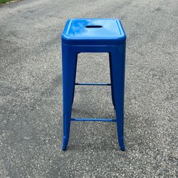 Blue Metal Stools