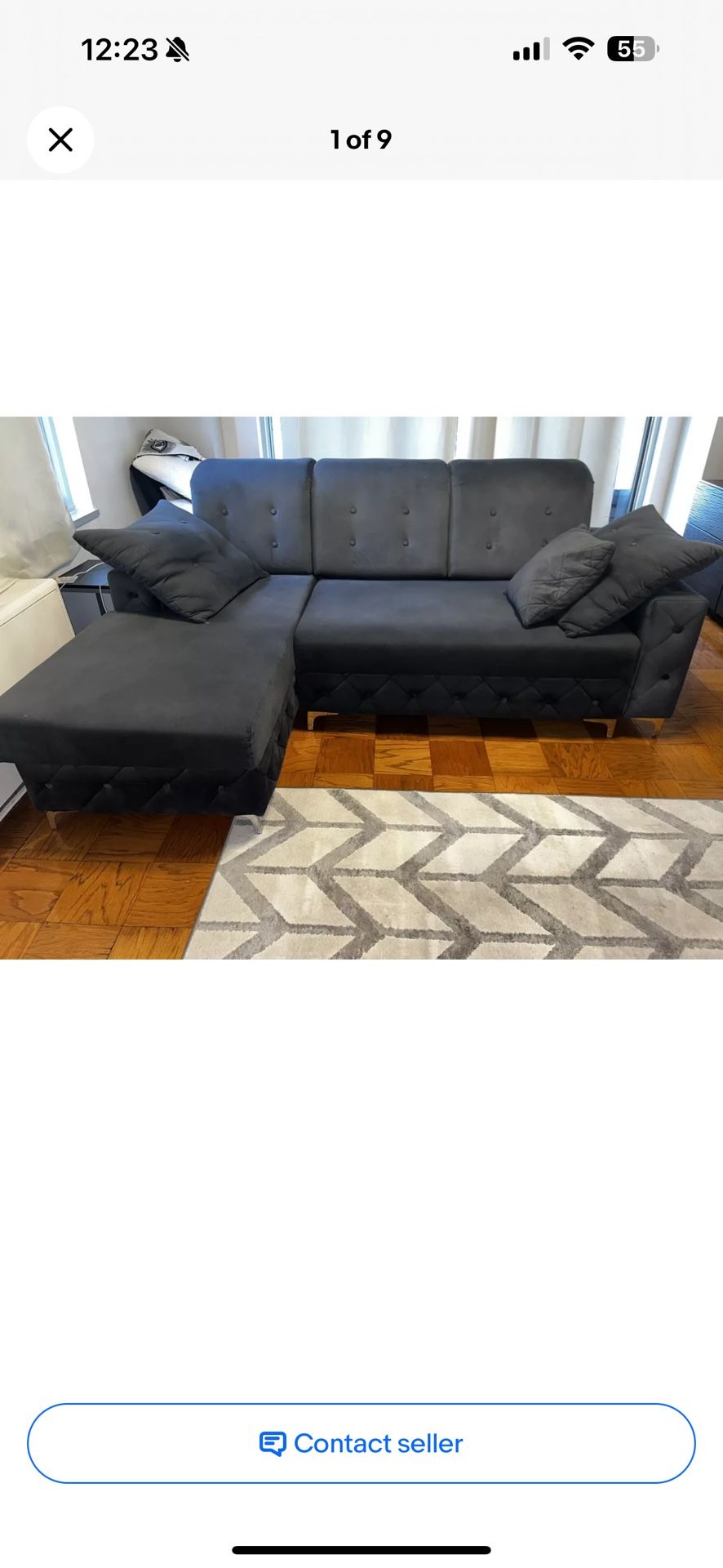 Skyler Furniture Verso Mini LAF Sectional Sofa in Gray