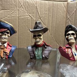 New, Vintage 1996 Hand Painted Skull Zombie Figures $25 Each 