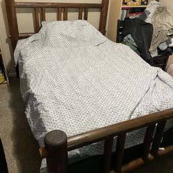 Full Size Wood Post Bed frame 