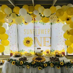 Sunflower 1st Birthday Backdrop