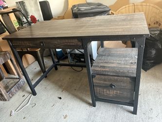 Industrial Style Desk with Drawers