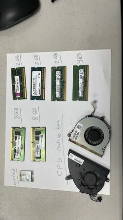 Laptop RAM Sticks, CPU Cooling Fans, Wireless Card