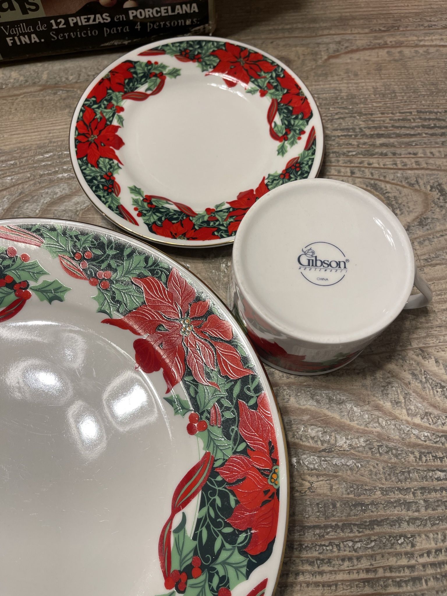 Gibson Red Floral Dinner Set Red Square Colorful Square Dinnerware