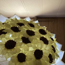 Flowers bouquet Eternal Sunflowers Ribbon Sunflowers 
