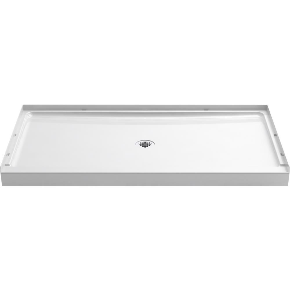Guard+ 60 X 34 Alcove Shower Pan Base with Center Drain in White
