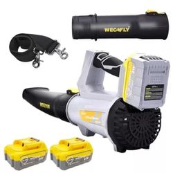 New Wegofly 500 CFM Cordless Leaf Blower, 2 X 21V 4.0Ah Battery and Charger.