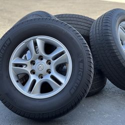 Set of 5 OEM wheels, Michelin tires Lexus GX470, Toyota 4Runner, FJ Cruiser, Tacoma, and more.