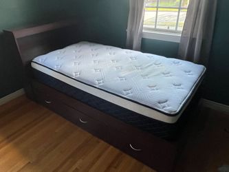 Twin bed frame and mattress