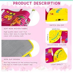 Piano Mat - Musical Keyboard Floor Playmat 39.5" Electronic Music Animal Touch Play Blanket Funny Xmas Gift Toy for 1 2 3 Year Old