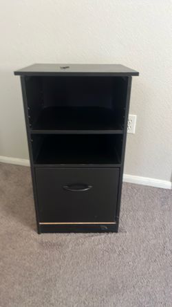 Black night stand with drawer