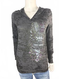 Harley-Davidson Graphic Hooded Long Sleeve Shirt Size M