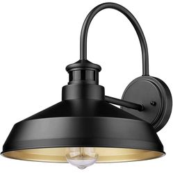 Motion Sensor Farmhouse Barn Lights, Outdoor Wall Sconce, Exterior Wall Mounted Light, Farmhouse Wall Lighting Fixture (Black, 1 Pack)