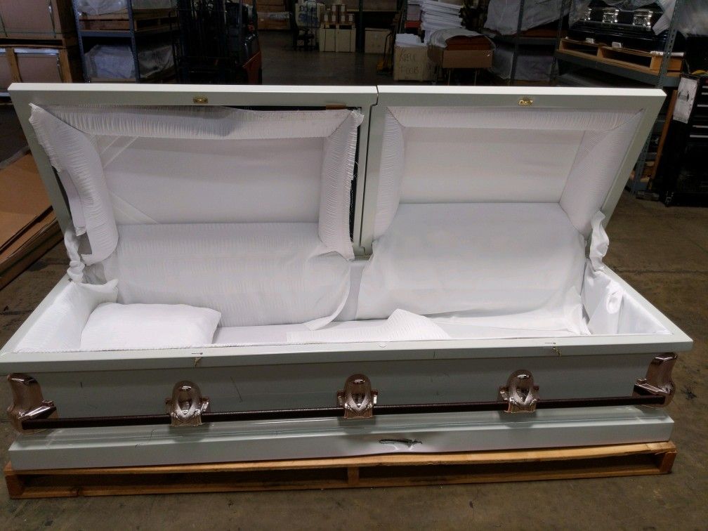 Optima White - White Crepe Casket